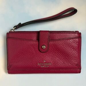 kate spade Burgundy Res Leather Wristlet